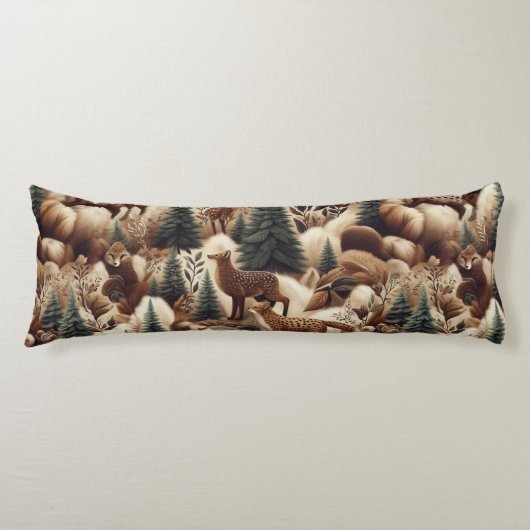 Woodland Comfort Faux Fur Lichaamskussen (Voorkant)