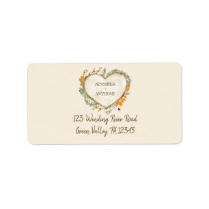 Woodland Cotvoordcore Wooden Heart Return-adres Etiket