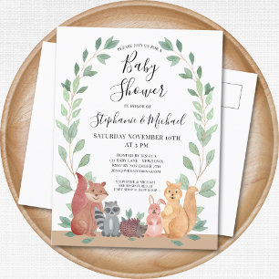 Woodland Couples Baby shower Invitation Briefkaart