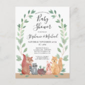 Woodland Couples Baby shower Invitation Briefkaart (Voorkant)