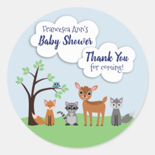 Woodland Creater Baby shower Stickers