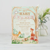 Woodland Creaters Animals Deer Fox Rabbit Owl Art Kaart (Staand voorkant)