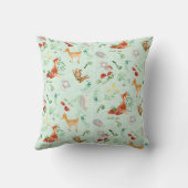 Woodland Creaters Animals Deer Fox Rabbit Owl Art Kussen (Achterkant)