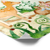 Woodland Creaters Animals Deer Fox Rabbit Owl Art Poster (Hoek)