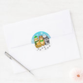 Woodland Creaters Forest Animals Kerstmis Ronde Sticker (Envelop)