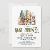 Woodland Creaters Forest Waterverf Baby shower Kaart (Voorkant)