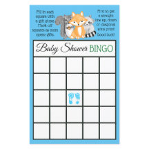 Woodland Creates themed baby shower games Flyer