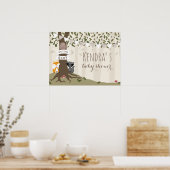 Woodland Creats Neutral Baby shower Poster (Keuken)