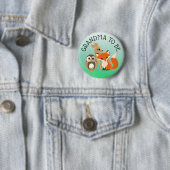 Woodland Creature Grandma om Baby shower Button te (In situ)
