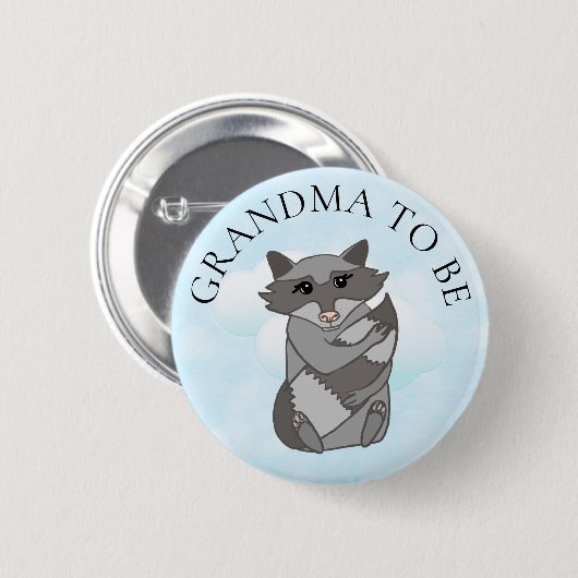 Woodland Creature Oma om Baby shower knop Ronde Button 5,7 Cm (Voorkant /achterkant)