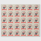 Woodland Creature Raccoon Baby's Eerste Kerstmis Cadeaupapier (Vlak)