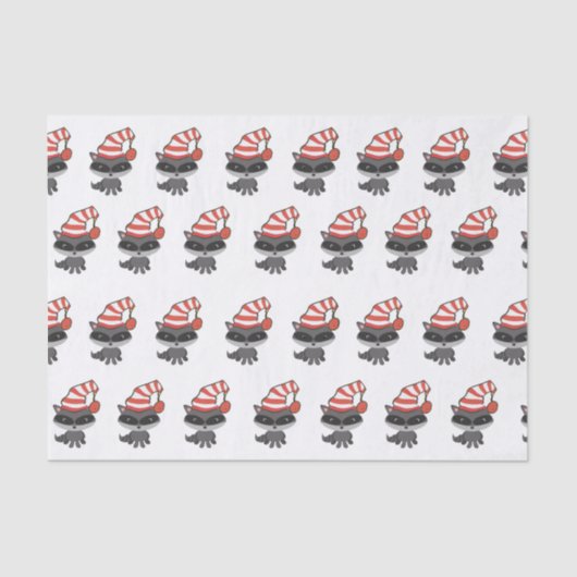 Woodland Creature Raccoon Kerstmis Tissuepapier (Voorkant)