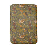 Woodland Creatures and Leaves Pattern Badmat (Voorkant Verticaal)