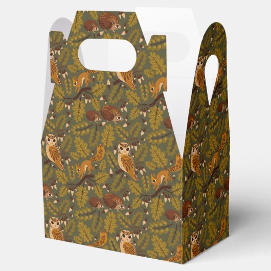 Woodland Creatures and Leaves Pattern Bedankdoosjes (Geopend)
