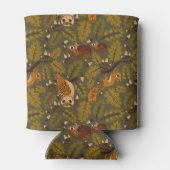 Woodland Creatures and Leaves Pattern Blikjeskoeler (Achterkant)