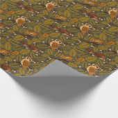 Woodland Creatures and Leaves Pattern Cadeaupapier (Hoek)
