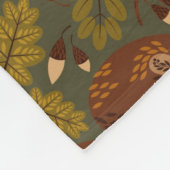 Woodland Creatures and Leaves Pattern Fleece Deken (Hoek)