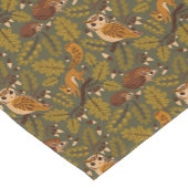 Woodland Creatures and Leaves Pattern Korte Tafelloper (Hoek)