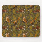 Woodland Creatures and Leaves Pattern Muismat (Voorkant)