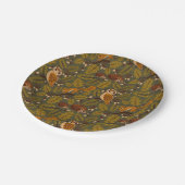 Woodland Creatures and Leaves Pattern Papieren Bordje (Gekanteld)