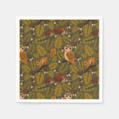 Woodland Creatures and Leaves Pattern Servet (Voorkant)