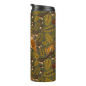 Woodland Creatures and Leaves Pattern Thermosbeker (Geroteerd rechts)