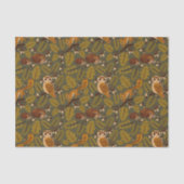 Woodland Creatures and Leaves Pattern Tissuepapier (Voorkant)