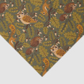 Woodland Creatures and Leaves Pattern Tissuepapier (Detail)