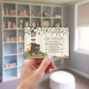 Woodland Creatures Baby Boy Boek Aanvraag Informatiekaartje