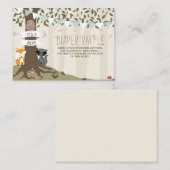 Woodland Creatures Baby Jongen Luier Raffle Informatiekaartje (Voorkant / Achterkant)