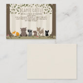 Woodland Creatures Baby luier Raffle Informatiekaartje (Voorkant / Achterkant)