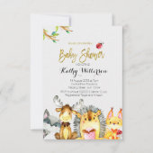 Woodland Creatures Baby shower - Boy Card Kaart (Voorkant)