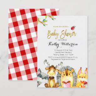 Woodland Creatures Baby shower - Boy Card Kaart
