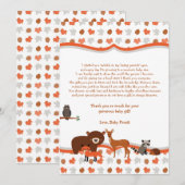 Woodland Creatures Baby shower dank je gedicht Bedankkaart (Voorkant / Achterkant)