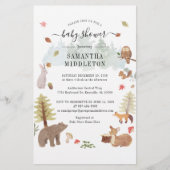 Woodland Creatures Baby shower Invitation Briefpapier (Voorkant)