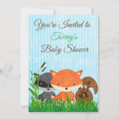 Woodland Creatures Baby shower Invitation Kaart (Voorkant)