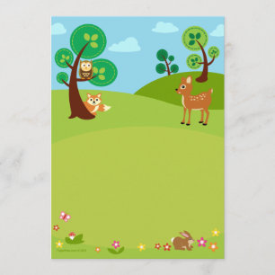 Woodland Creatures Baby Shower Invitations Kaart