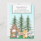 Woodland Creatures Baby shower Kaart (Achterkant)