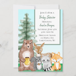 Woodland Creatures Baby shower Kaart
