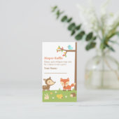 Woodland Creatures Baby shower Luier Raffle Informatiekaartje (Staand voorkant)
