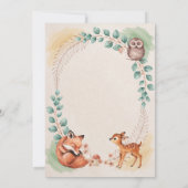 Woodland Creatures Baby Shower Uitnodiging (Achterkant)