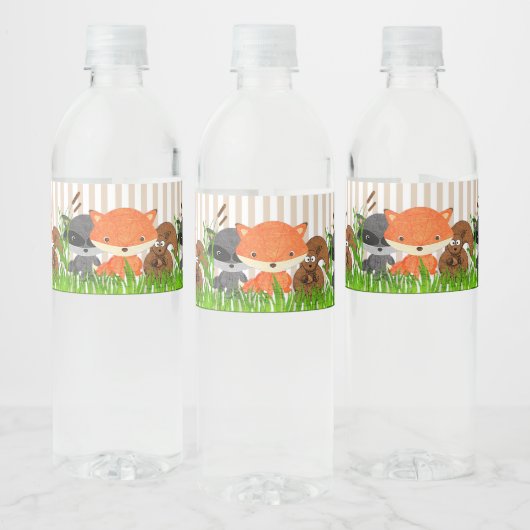 Woodland Creatures Baby shower waterflesetiketten Waterfles Etiket (Flessen)