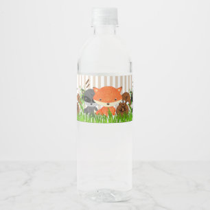 Woodland Creatures Baby shower waterflesetiketten Waterfles Etiket