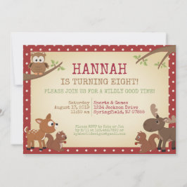 Woodland Creatures Birthday Party Kaart