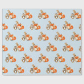 Woodland Creatures Blue Baby shower Gift Wrap Cadeaupapier (Vlak)