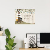 Woodland Creatures Boy Baby shower Poster (Thuiskantoor)