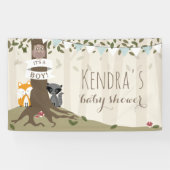 Woodland Creatures Boy Baby shower Spandoek (Horizontaal)