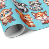 Woodland Creatures Boy's Baby shower Cadeaupapier (Rol Hoek)