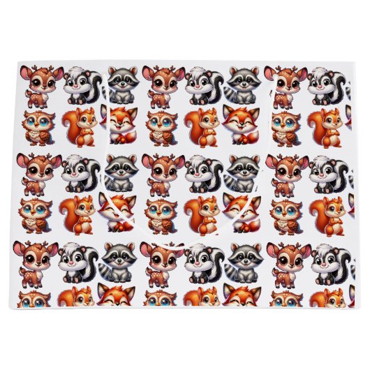 Woodland Creatures Boy's Baby shower Groot Cadeauzakje (Voorkant)