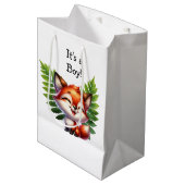 Woodland Creatures Boy's Baby shower Medium Cadeauzakje (Voorkant Gekanteld)